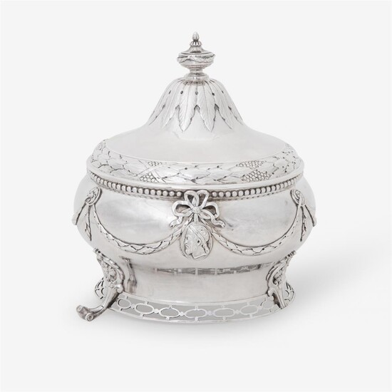 (-), A Dutch silver tobacco jar and cover...