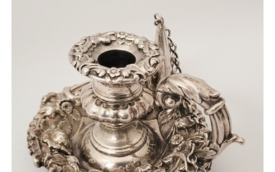 A FANTASTIC EARLY 19TH CENTURY SILVER CHAMBER STICK, George ...