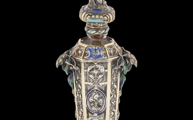 A Fine 19th century French silver-gilt mounted glass and ena...