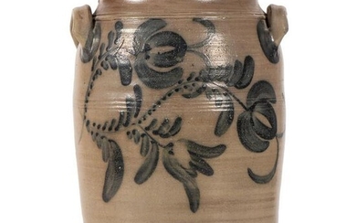 A Four Gallon Cobalt-Decorated Stoneware Jar