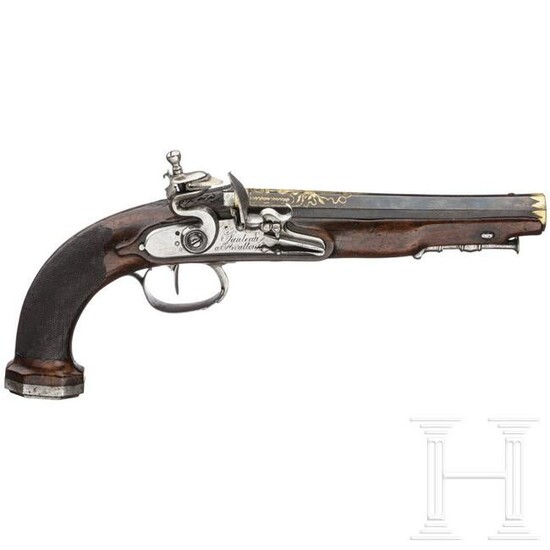 A French flintlock pistol, Fauleau Avallon, circa 1810