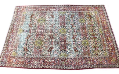 A GOOD LARGE PERSIAN ISFAHAN CARPET, blue ground with