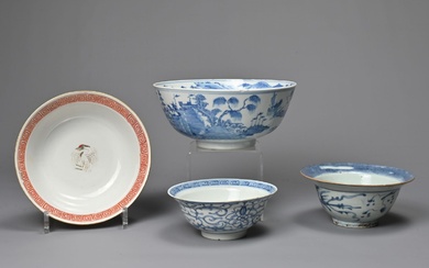 A GROUP OF CHINESE PORCELAIN BOWLS, 19TH CENTURY. To...