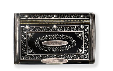 A George III or George IV Silver and Tortoiseshell Snuff-Box,...