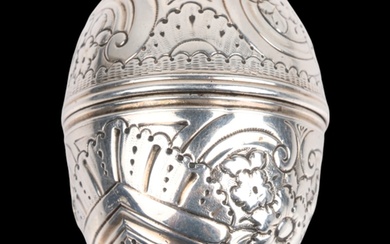 A George III silver egg nutmeg grater, maker SM, probably Sa...