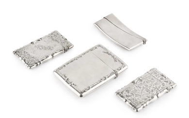 A George V silver card case, of rectangular form, embossed...
