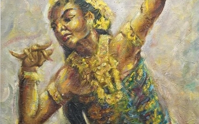 A. Hasim (1916-2002), Indonesische danseres, gesigneerd en gedateerd '63 r.o.,...