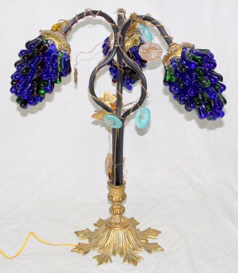 A Highly Decorative Italian Murano Glass Table Lamp. Mid...