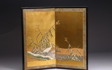 A JAPANESE TWO PANEL SCREEN