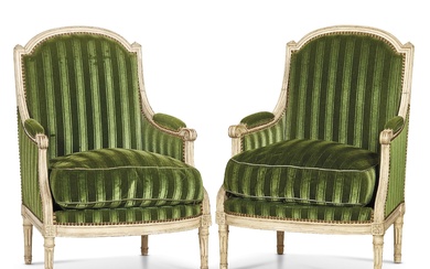 A LOUIS 16TH STYLE SOFA WITH TWO ARMCHAIRS, 20TH CENTURY