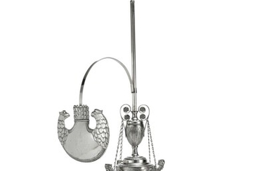A Large Italian Silver Library Lamp, 20th century