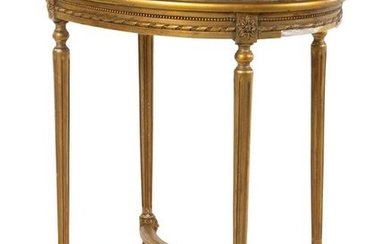 A Louis XVI Style Giltwood Side Table