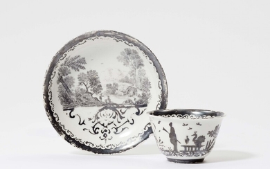 A Meissen Böttger porcelain tea bowl and saucer