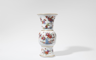 A Meissen porcelain vase with Oriental flowers