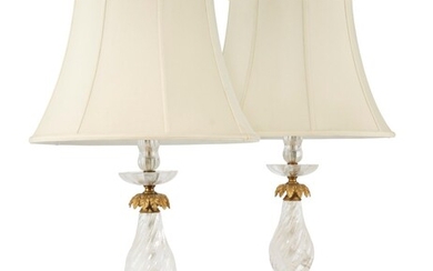 A PAIR OF ORMOLU-MOUNTED ROCK CRYSTAL LAMPS, SECOND HALF 20TH CENTURY