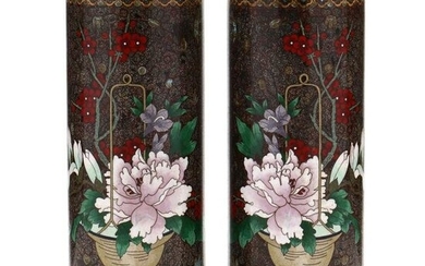 A Pair of Japanese Cloisonne Vases