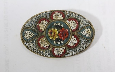 A Rare Design Italian Micro Mosaic Brooch