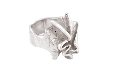 A SILVER RING BY KARRAM