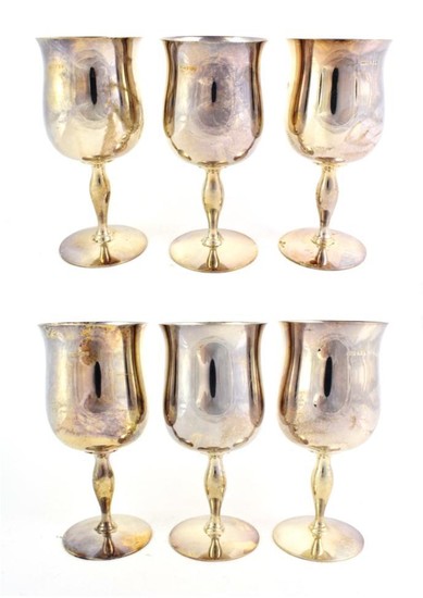 A Set of Six Elizabeth II Silver Wine-Goblets, by James...