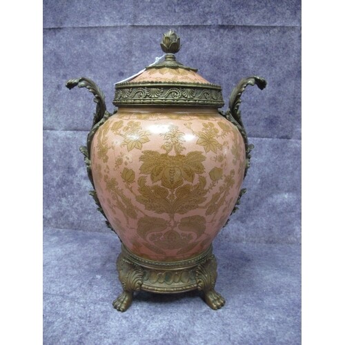 A William Lowe Ovoid Pottery Jar, with floral decoration on ...