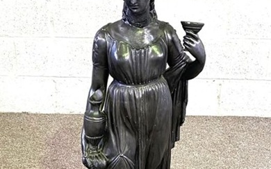 A black composition garden figure of Venus, after the Antique, 110cm high