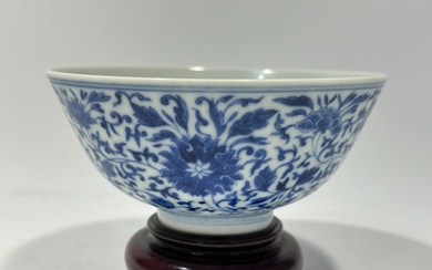 A blue&white bowl, DaoGuang Mark. Size:(Mouth D12CM, H5.5CM)...