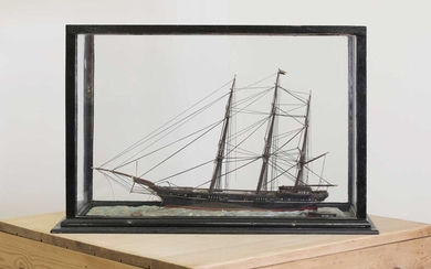 A cased model ship