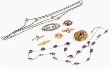 A collection of 19th century and later jewellery