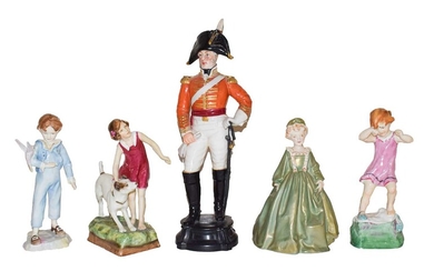 A collection of Royal Worcester figures, one modelled as...