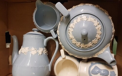 A collection of Wedgwood Queensware including teapot, cream ...
