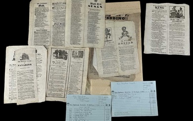A collection of eleven 19th century broadsides, with purchase receipt...