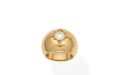 A diamond bombé ring,, by Pomellato