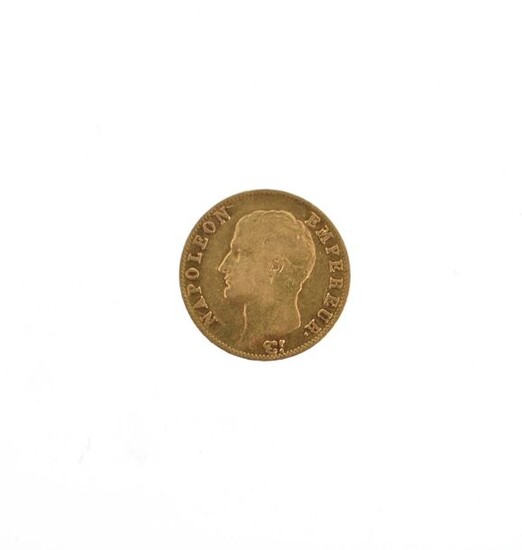 A gold coin of 20 FF Napoleon Emperor