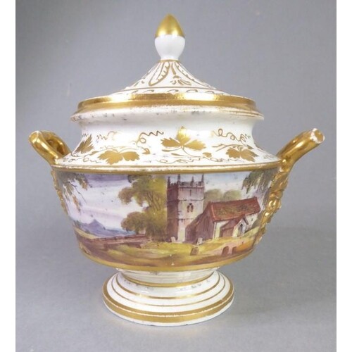 A good early to mid-19th century porcelain potpourri and cov...