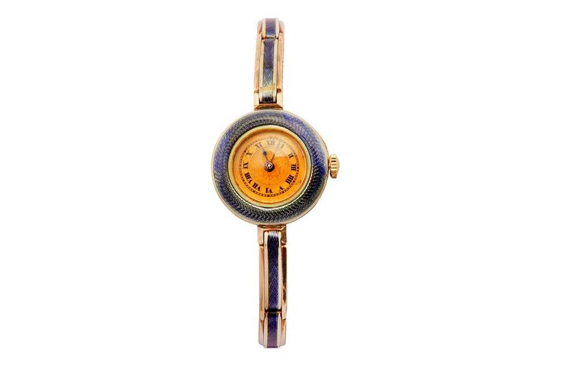 A lady's enamel wristwatch