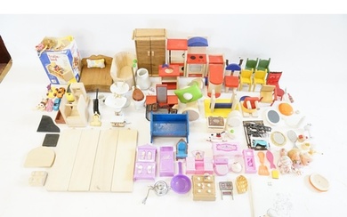 A large Collection of Dolls Furniture in Wood & Plastic cons...