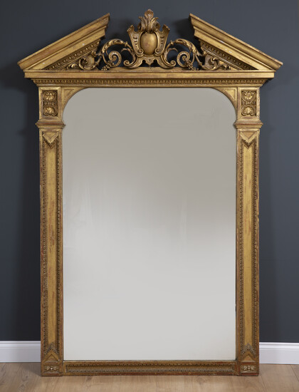 A large George III gilt pier mirror