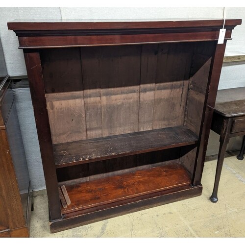 A late Victorian mahogany open bookcase, width 111cm, depth ...