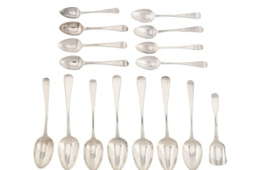 A mixed group of George III and Victorian sterling silver flatware, mixed dates and makers