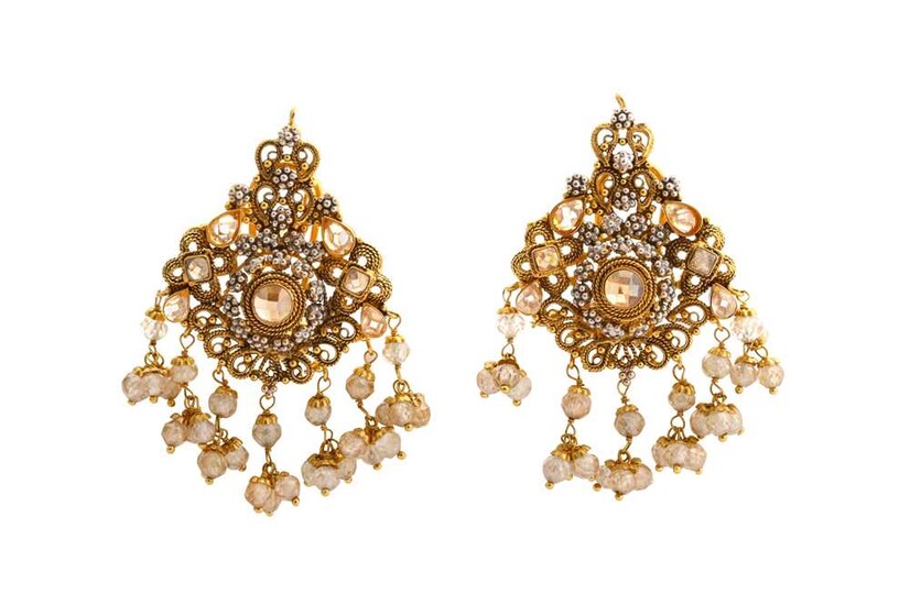 A necklace and earring suited earring suite