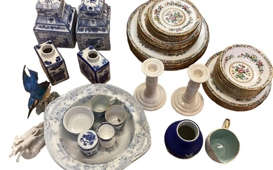 A quantity of china to include Blue and White,...