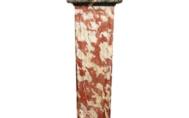 A rouge Languedoc and vert Campan marble pedestal, 19th century | Gaine en marbre rouge du Languedoc et vert Campan, XIXème siècle