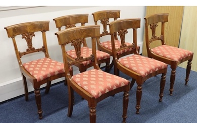 A set of 6 19th Century mahogany dining chairs with pierced ...