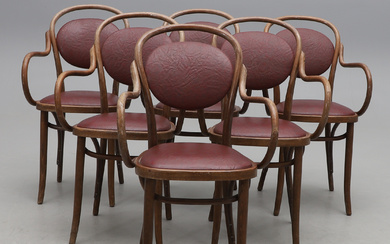 A set of 6 Thonet armchairs, late 20th century.