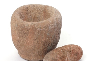 SOLD. A stone mortar with stone pestle. – Bruun Rasmussen Auctioneers of Fine Art