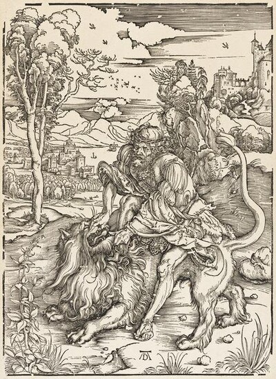 ALBRECHT DÜRER Samson Fighting with the Lion.