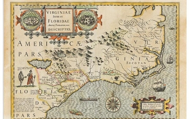 (AMERICAN SOUTHEAST.) Gerard Mercator; and Jodocus