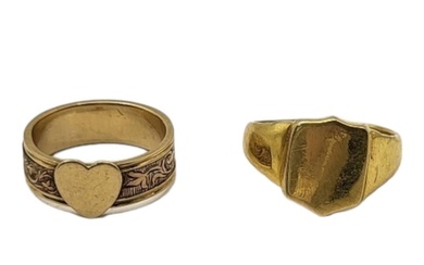 AN EARLY 20TH CENTURY YELLOW METAL GENTS SIGNET RING Having ...