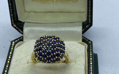 APPROX. 3.00ct BLUE SAPPHIRE MULTSTONE RING 14ct GOLD OVER SILVER...