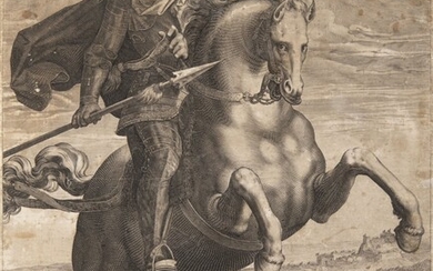 Aegidius Sadeler (1570 - 1625) EQUESTRIAN PORTRAIT OF RUDOLPH II.